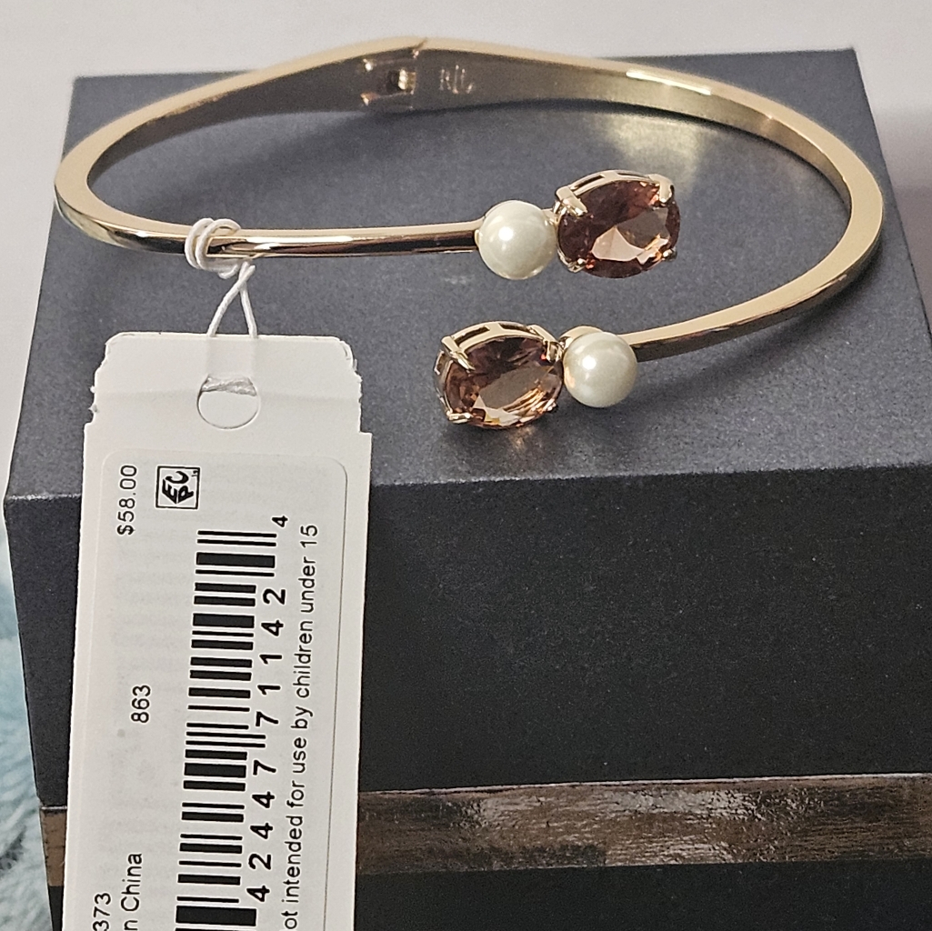 Lauren Ralph Lauren Gold Bangle With Topaz Pearls 45$